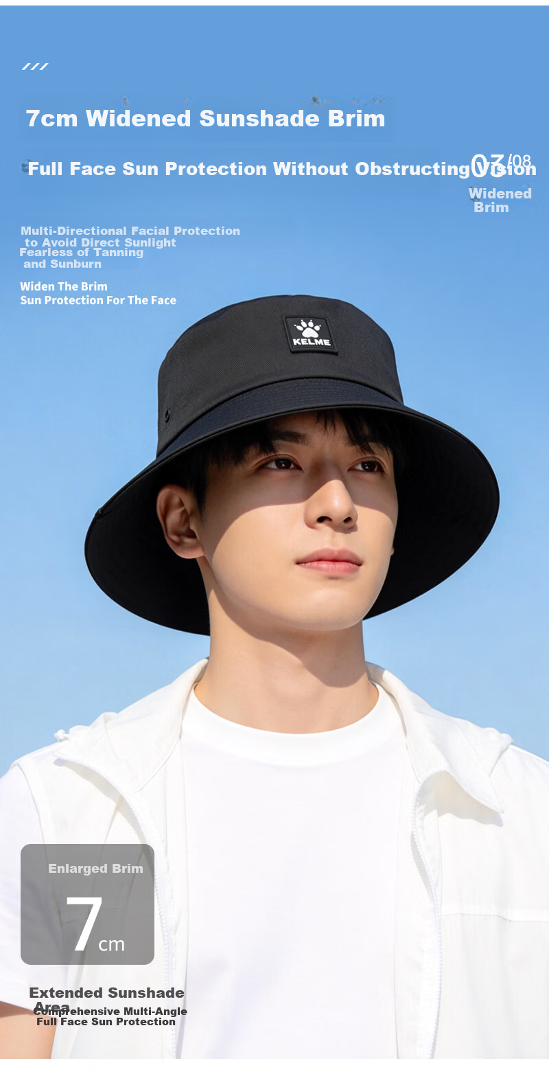 KELME Unisex Outdoor Full Face Sun Protection Fisherman Hat Casual Sunshade Cap for Hiking, Trekking, Couples Fishing Sun Hat 3
