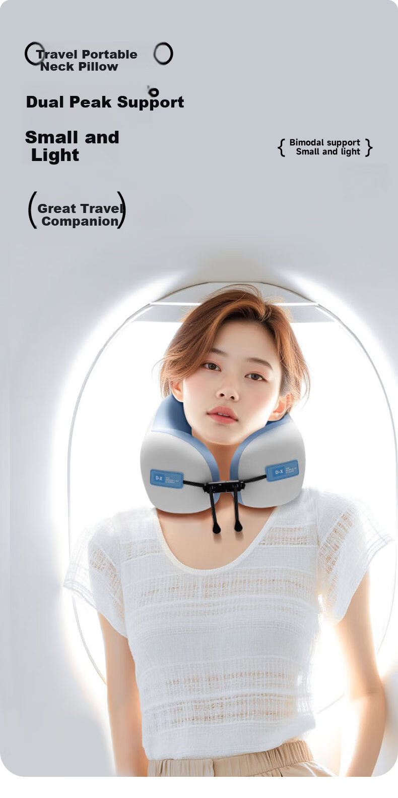 40,000 KM Memory Foam U-Shaped Neck Pillow Portable Foldable Travel Neck Pillow for High-Speed Rail, Airplane, Office, and Nap 1