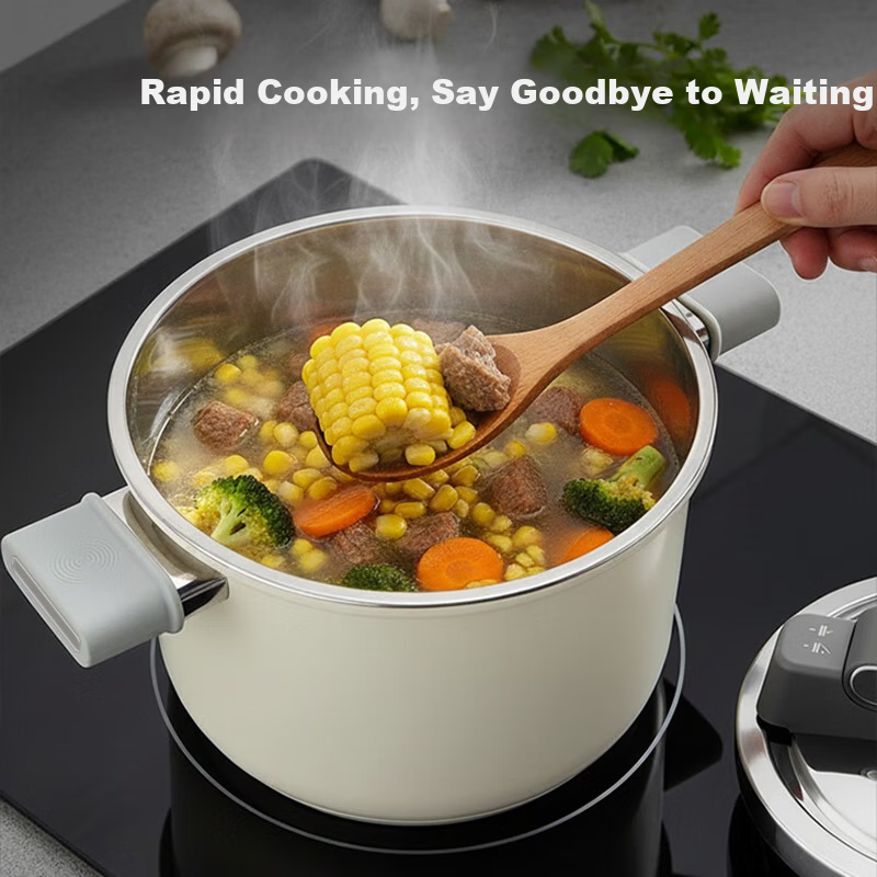 JD Jingzao High Pressure Cooker Pressure Pot Food Grade 316 Stainless Steel Multi-Safety Explosion-Proof 6L Large Capacity Stove Compatible 22cm