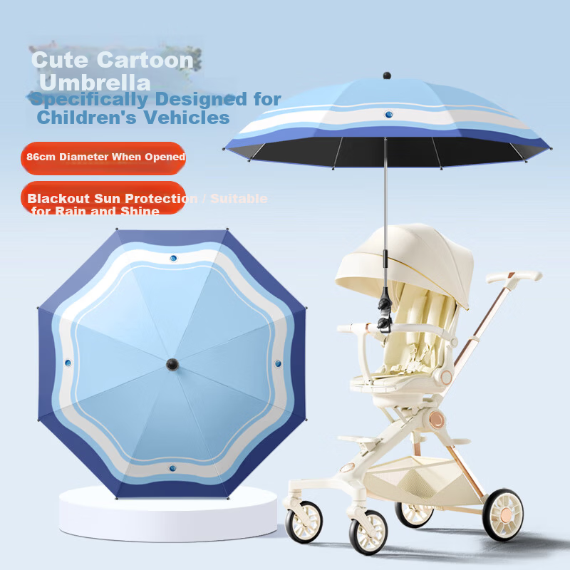 Mido Baby Stroller Sunshade Umbrella Tricycle Pushchair Sun Protection Rain Umbrella M901 Peach Pink