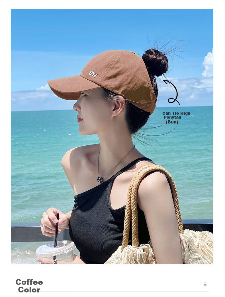 RED DRAGONFLY Women's Summer Sun Protection Breathable Open-Top Baseball Cap Korean Fashion Trendy Versatile Visor Hat 7