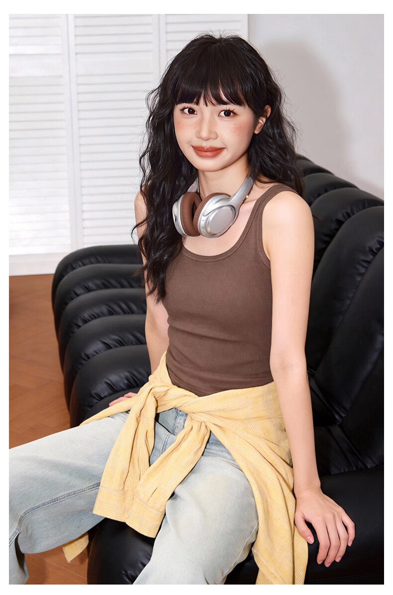 TonLion Women's Square Neck Slim Fit High Elasticity Sexy Camisole Vest Top Slimming Layering Shirt 12