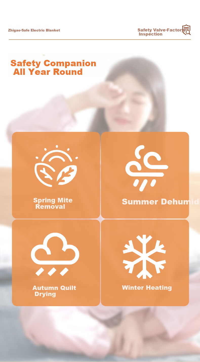CHIGO High-Temperature Power-Off Graphene Double-Person Dual Temperature Control Waterproof 3C Certified Electric Heating Blanket 1.8m x 2m 22