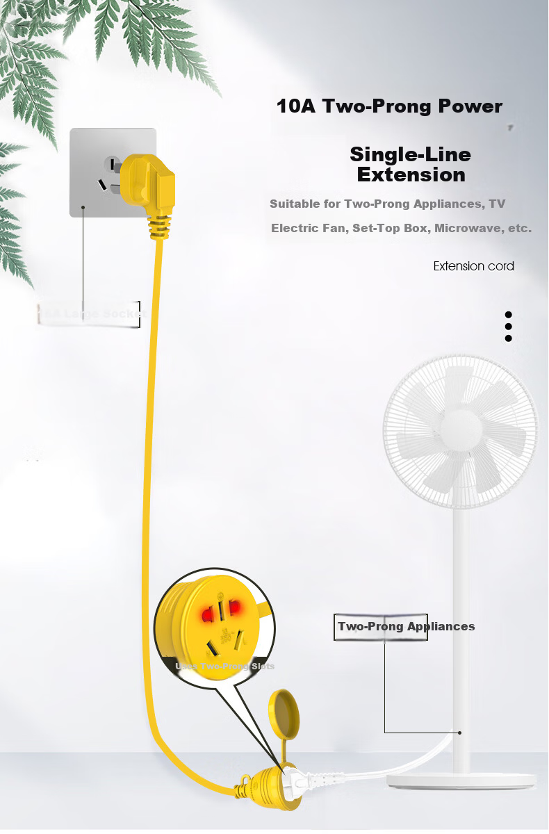 Kyfen Outdoor Multifunctional Power Extension Cord, New National Standard Socket, Drop-Resistant Power Strip, Tensile and Wear Resistant, 20m, 16A, 2.5mm² Pure Copper Thickened Wire Core 5
