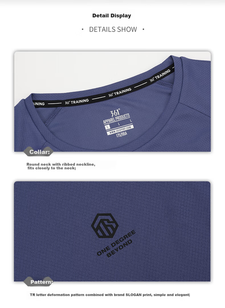361° Men's Short Sleeve T-Shirt Spring Summer Quick-Dry Loose Fit Sports Running Fitness Training Casual Wear 652524101-1 56