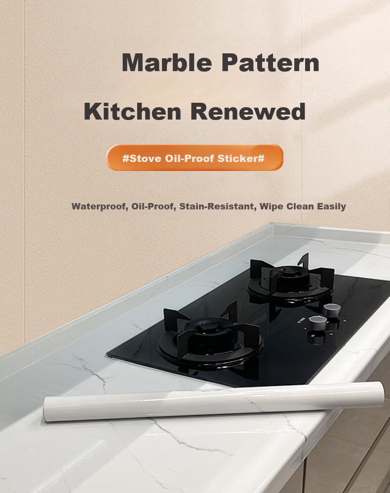 Xinuo Thickened Desktop Sticker Waterproof Oil-proof Self-adhesive Marble Tabletop Renovation for Stove Desk Dining Table Coffee Table Furniture 1