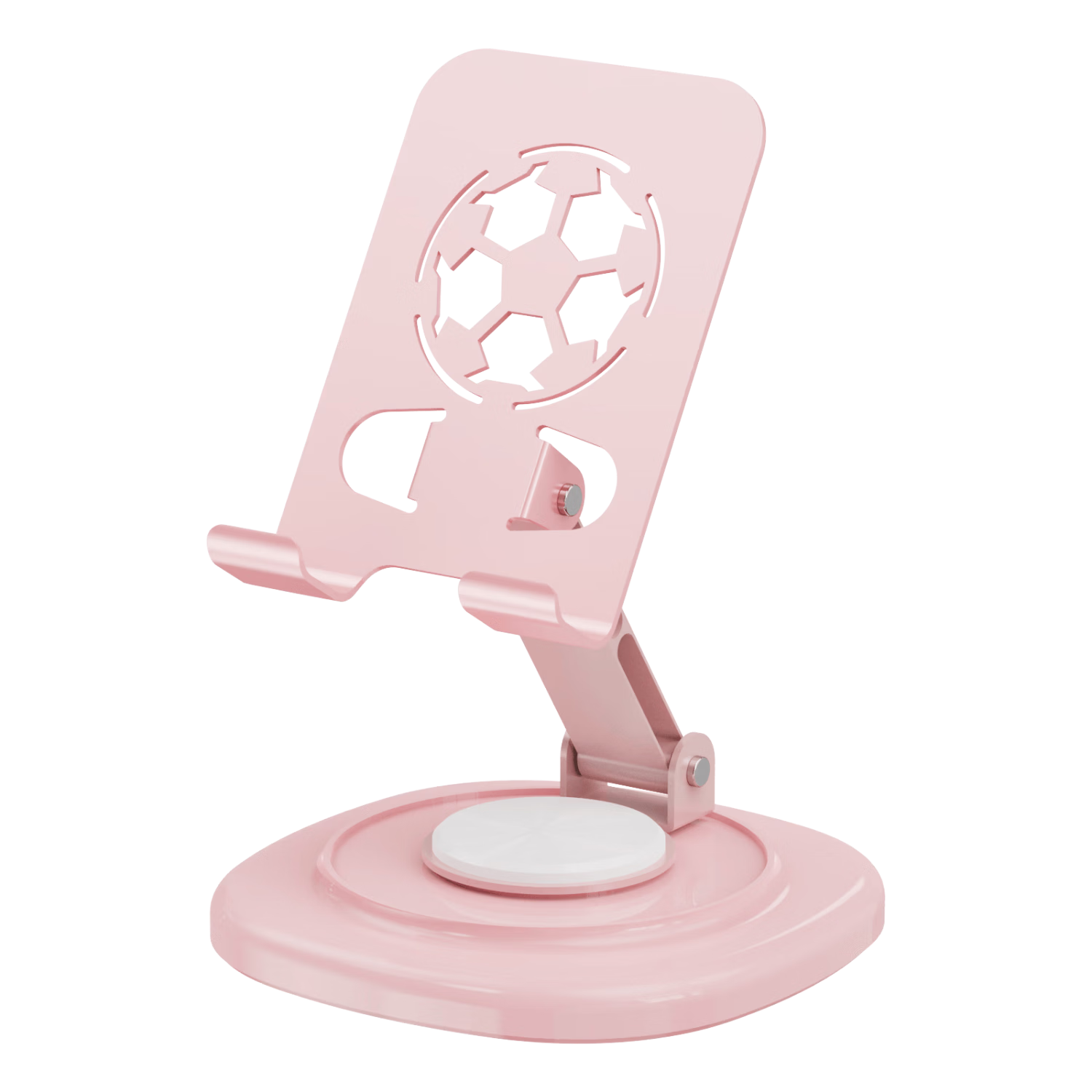 JPLAYER Mobile Phone Stand Desktop iPad Tablet Stand 2-in-1 Macaron Color Foldable Support 360° Rotation Three-Axis Adjustable Portable Bedside Live Streaming Study Watching Pink