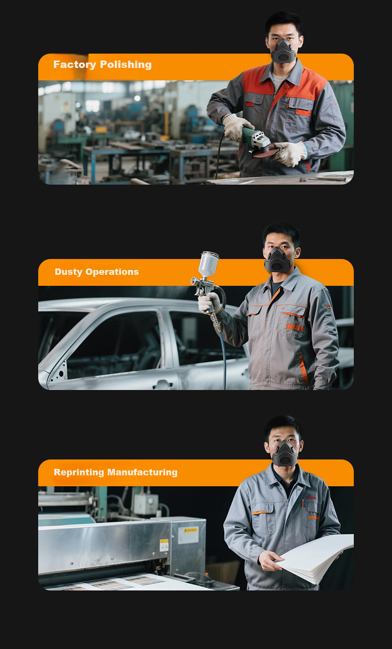 Henghui Dustproof Mask Industrial Heavy Dust Smoke Respirator Protective Silicone Mask for Coal Mining Grinding Renovation Spray Painting [1 Piece] DM15 13
