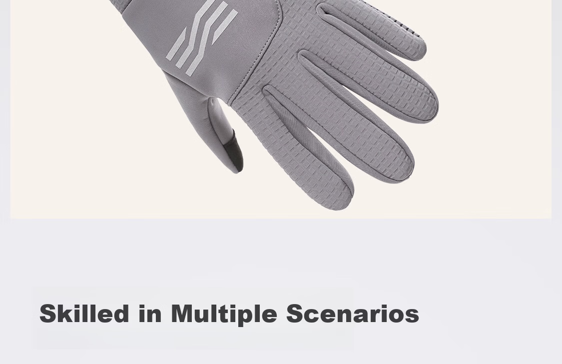 Keep Cycling Gloves [Microfiber Touchscreen] Warm Outdoor Windproof Coldproof Non-slip Electric Bike Autumn Winter Unisex 11