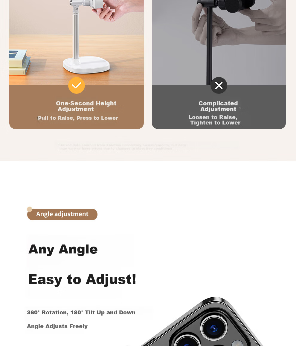 Meiyibo Mobile Phone Holder Desktop Live Streaming Stand 360° Rotatable Adjustable Lazy Bracket for Watching TV, TikTok Videos, Online Classes 8