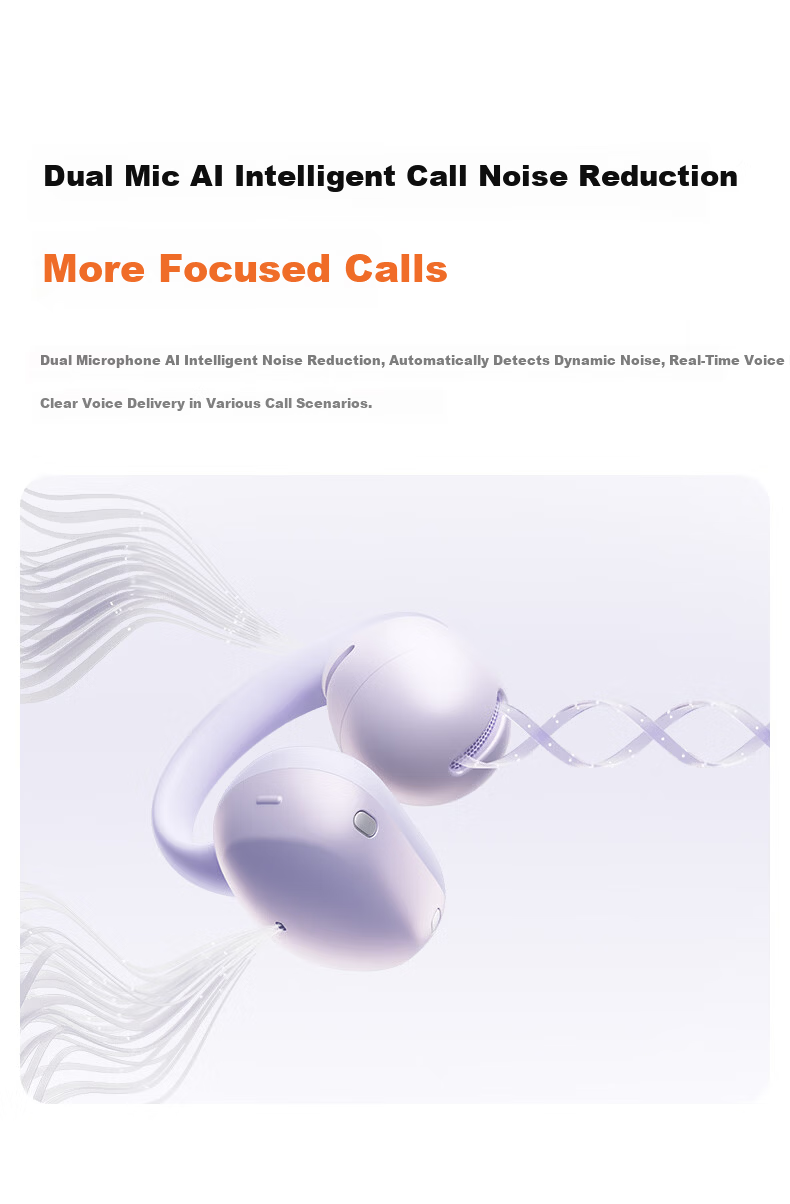 SHOKZ OpenDots Air Open-Ear Bluetooth Earbuds Wireless Clip-On Bluetooth Running Sports Earphones Dawn Purple 4