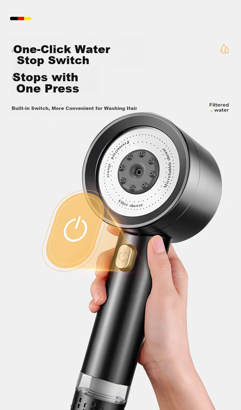 HOMK [Germany] Shower Head LP Series, High-Pressure Filtered Shower Set, Handheld Shower Head Three-Piece Set LP79 13