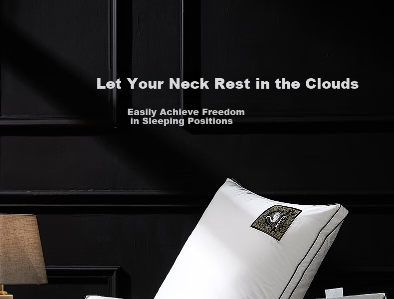 Mercury Home Textiles Pillow 95% White Goose Down Pillow Five-Star Hotel Down Pillow 120-Thread Count Class A Neck Support Cervical Pillow Single 6