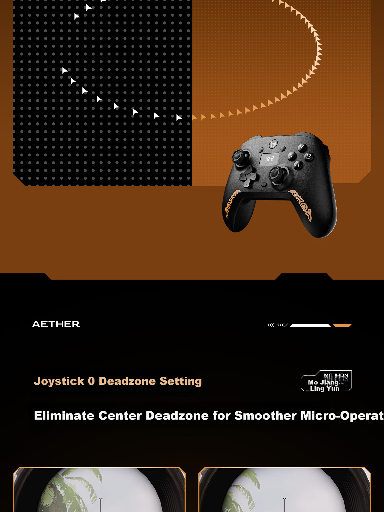Mojang Lingyun Wireless Gaming Controller Smart Screen Bluetooth 2.4G Compatible with PC Tablet Phone Switch Computer Steam Dual Shadow Wonderland Monster Hunter Black Gold Edition 5