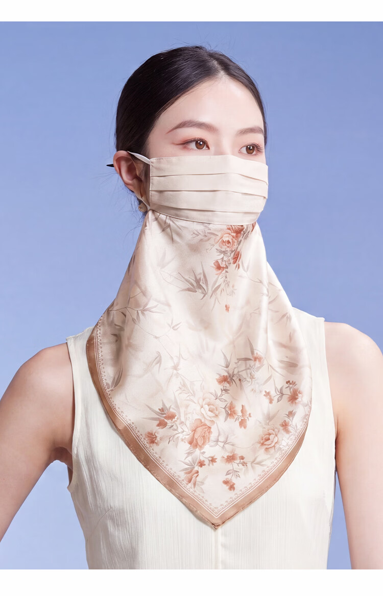 Shanghai Story Women's Silk Protective Face Shield Summer Sun Protection Mulberry Silk Sunshade Mask Neck Guard Birthday Gift for Girlfriend Valentine's Day 12