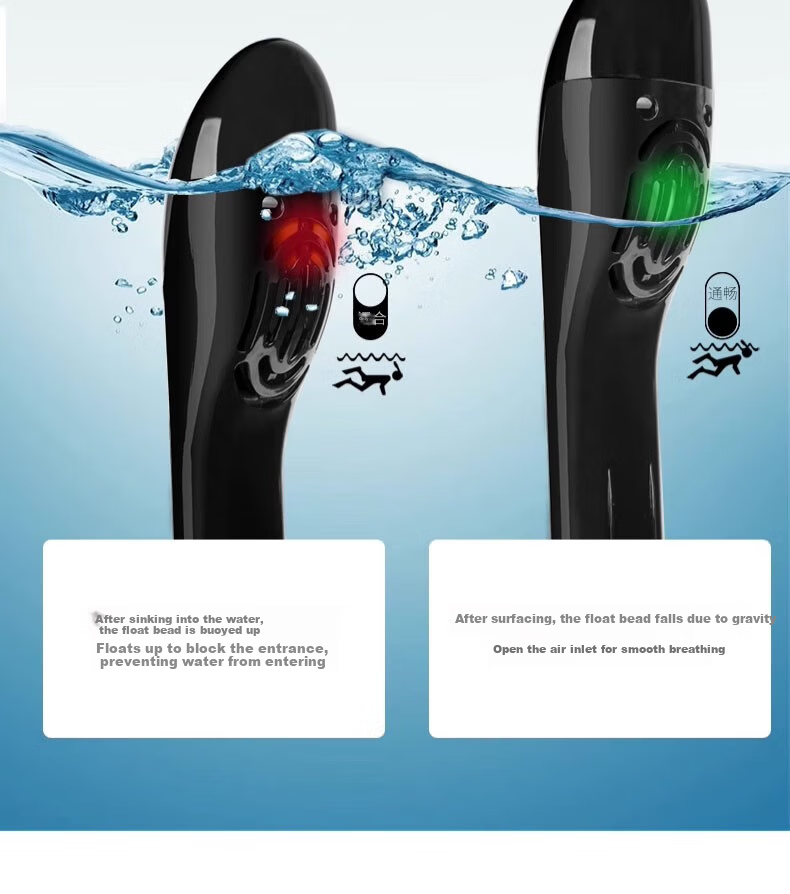 Copozz Snorkeling Gear Mask Set Full Face Dry Snorkel Black and White XS 7