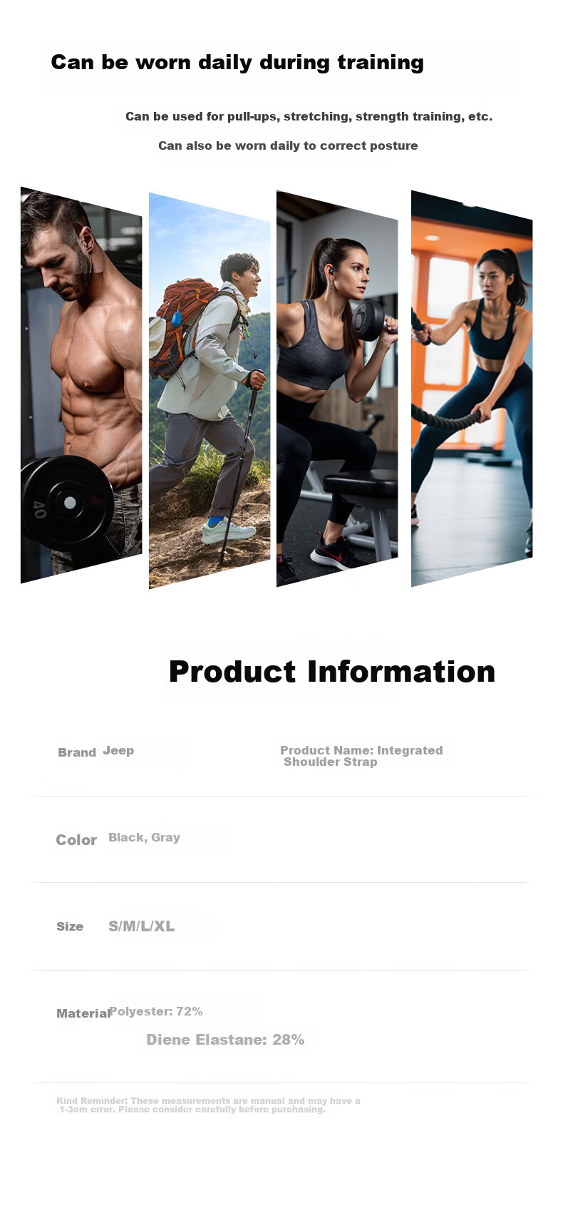 JEEP Open-Shoulder Posture Corrector Strap Back Straightening Chest Support Shoulder Training Functional Underwear Top 8