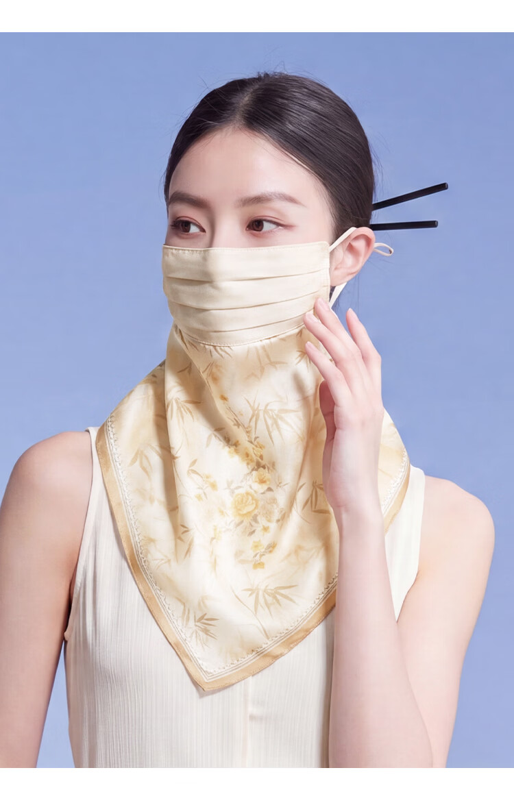 Shanghai Story Women's Silk Protective Face Shield Summer Sun Protection Mulberry Silk Sunshade Mask Neck Guard Birthday Gift for Girlfriend Valentine's Day 15