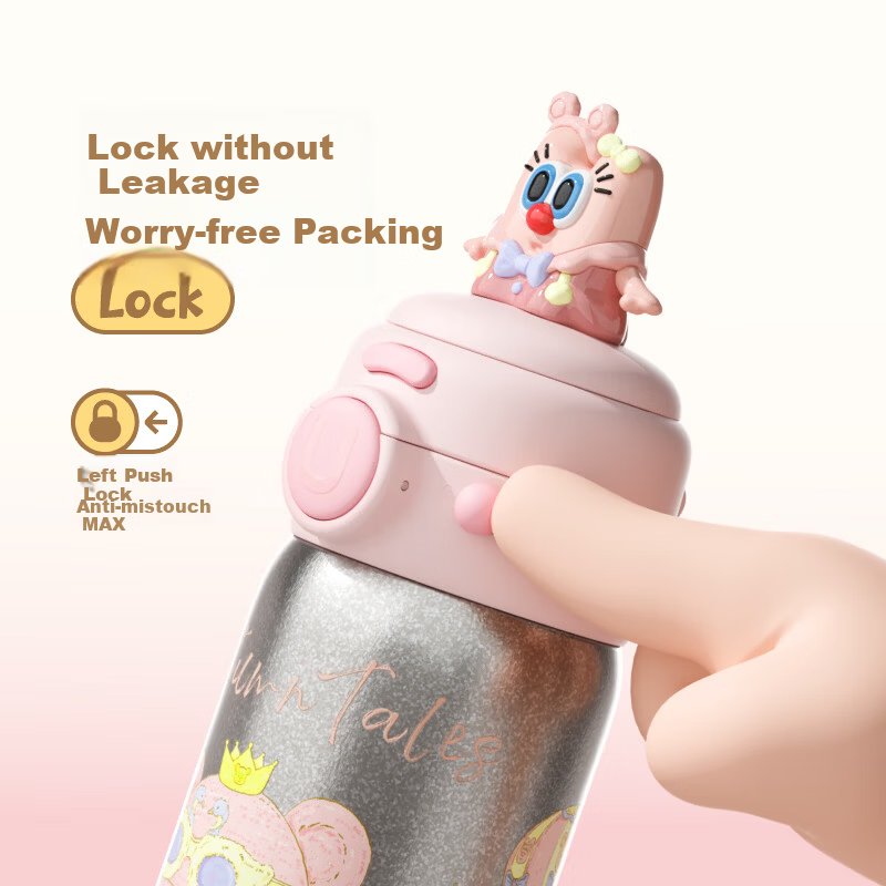 UOOHA Simple Joy Student Pure Titanium Insulated Water Bottle Children's Water Cup Gift for Girls High-Value Straw Titanium Cup Outdoor Souvenir Gift