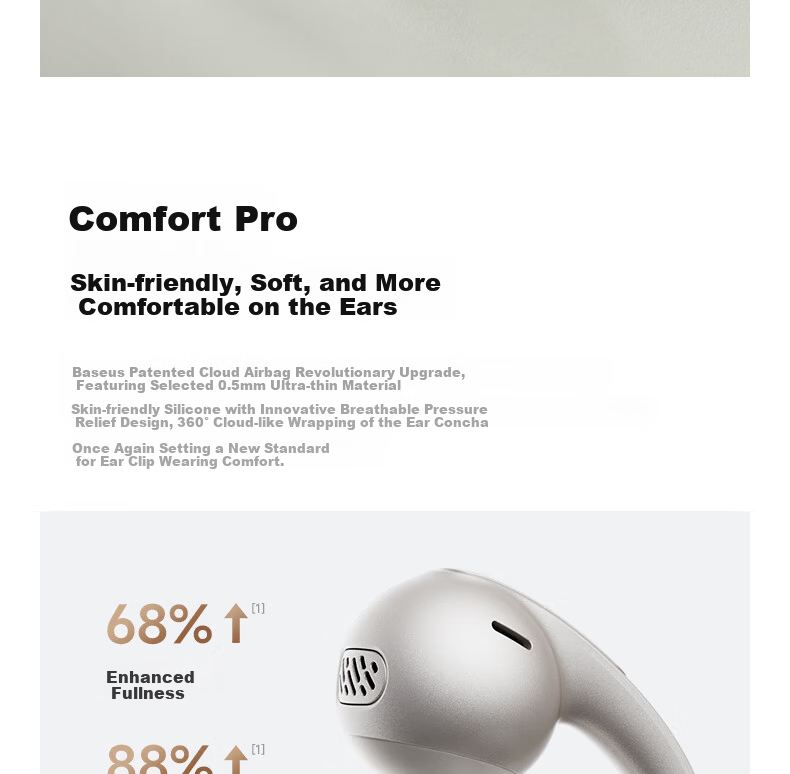 Baseus MC1 Pro AI Translation Bluetooth Earphones [Celebrity Edition] Clip-On Open-Ear Sports Call Noise-Cancelling Bone Conduction for Huawei and Apple Phones 9