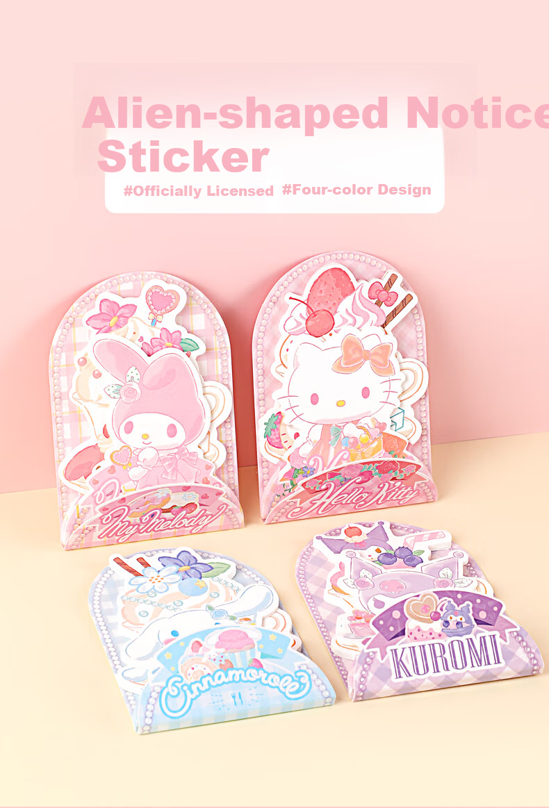 GuangBo X Sanrio Clown Fish Irregular Sticky Notes, Memo Pads, Refrigerator Message Boards, Self-Adhesive Notebooks with Random Patterns, 30 Sheets, 6 Designs/pack, KT86643 1