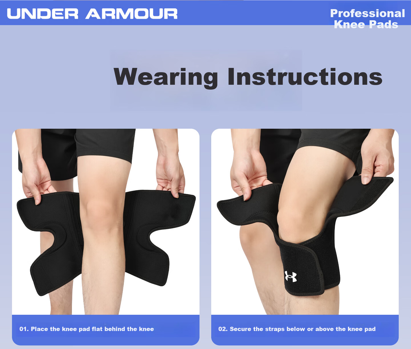 Under Armour Knee Brace Sports Meniscus Summer Professional Mountaineering Basketball Football Badminton Running Cycling Jump Rope Arthritis Support 29