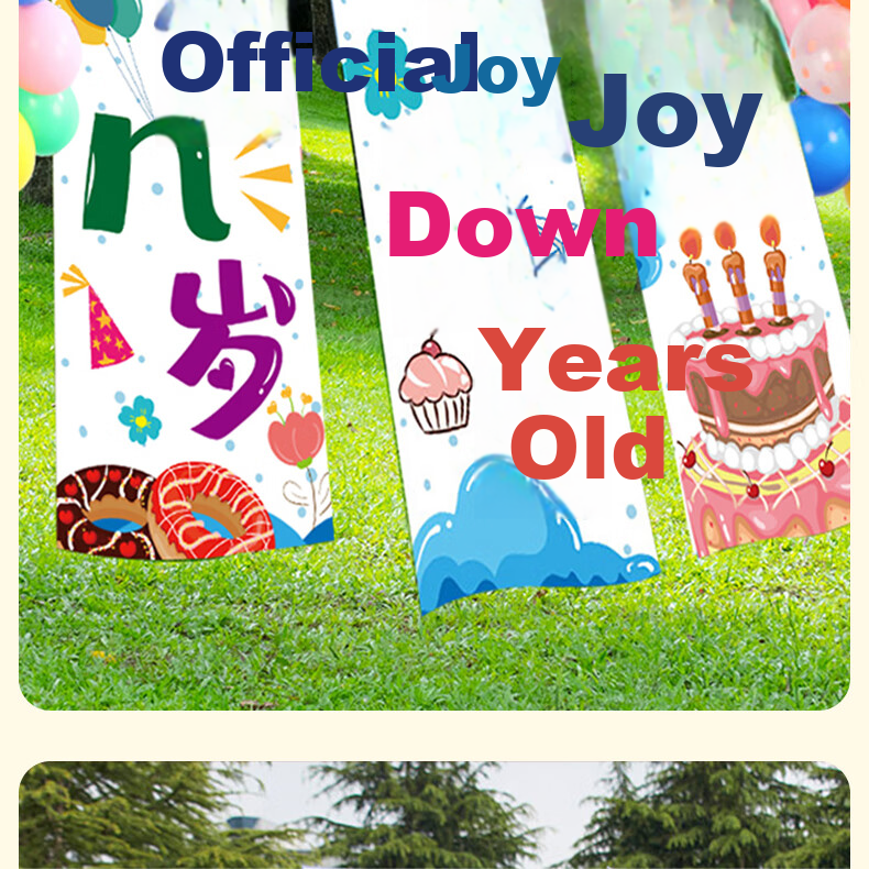 Ounizi Birthday Scene Decoration Girl Birthday Props Atmosphere Boy Party Decoration Happy Birthday Banner 3-Pack 5