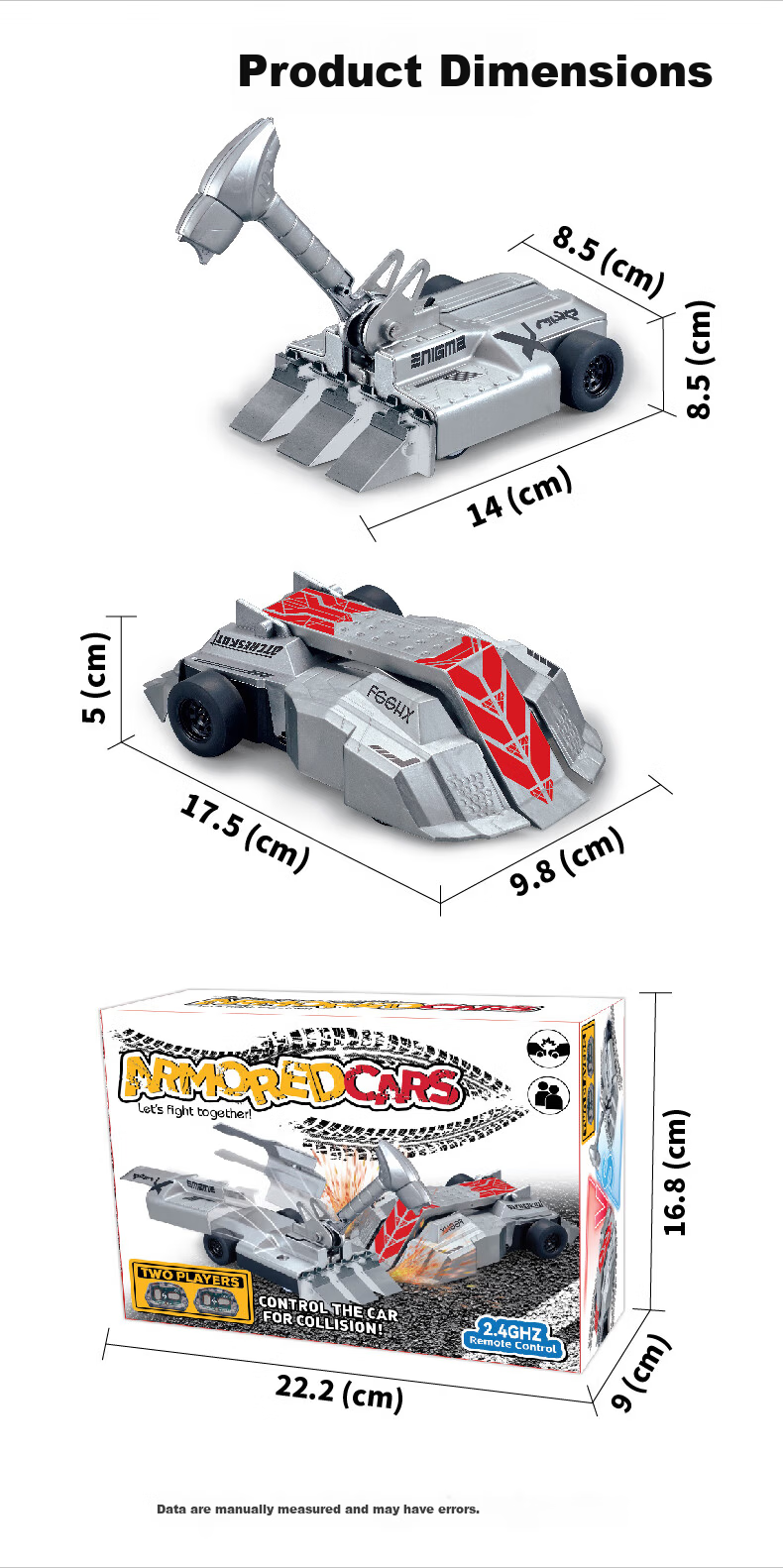 Huashimeng Fighting Armor Remote Control Car Toy Parent-Child Battle Ironclad Battle Vehicle Collision Educational Racing Electric Car Model 7
