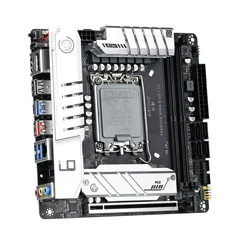 Erying B760i Phantom Wing Mini ITX Motherboard Desktop Computer Support 12th/13th/14th Gen Core Processors DDR4 Memory DIY Build B760I-D4-ARGB Black