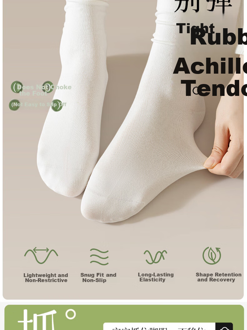 Cotton Full Women's Socks 100% Pure Cotton Antibacterial Deodorant Crew Socks Mid-Calf Spring Autumn Black White Long Tube Socks 5 Pairs 5