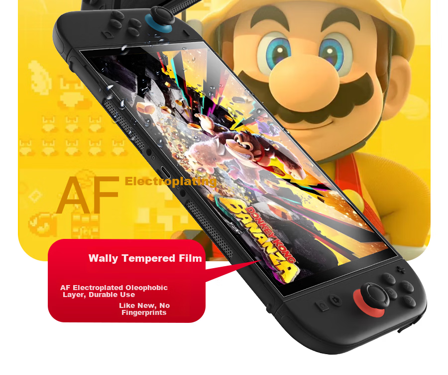 Wally Compatible Switch 2nd Gen 2025 Tempered Glass Screen Protector for Nintendo Switch HD Anti-Fingerprint Anti-Drop Full Coverage Glass Accessory - Easy Apply 8