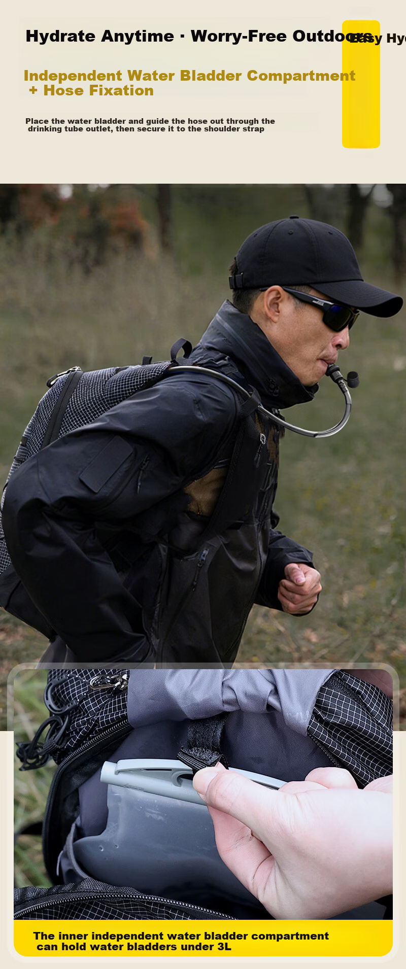 ALPINT MOUNTAIN Elmont Multifunctional Backpack Outdoor Sports Hiking Cycling Mountaineering Trail Running Backpack for Men 14