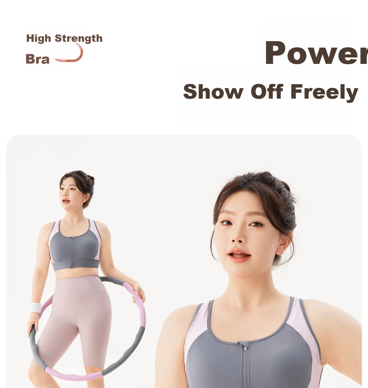 361° Plus Size Sports Vest Shockproof Anti-Sag Front Zipper Yoga Bra Fitness Plus Size Women's Sportswear 12