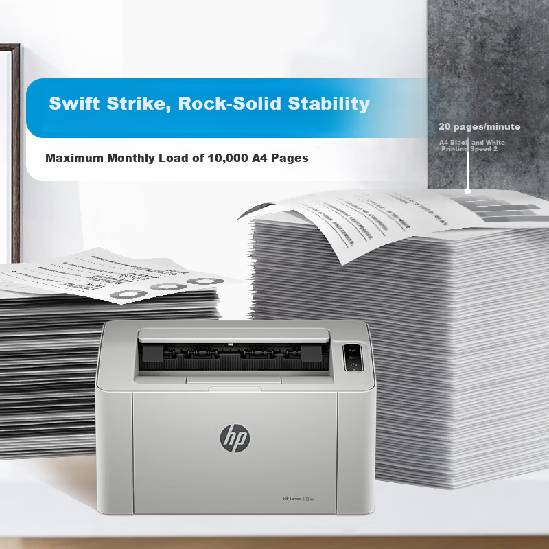 HP 102w Wireless Laser Home Printer Compact Minimalist Wireless Home Printing Task Printer