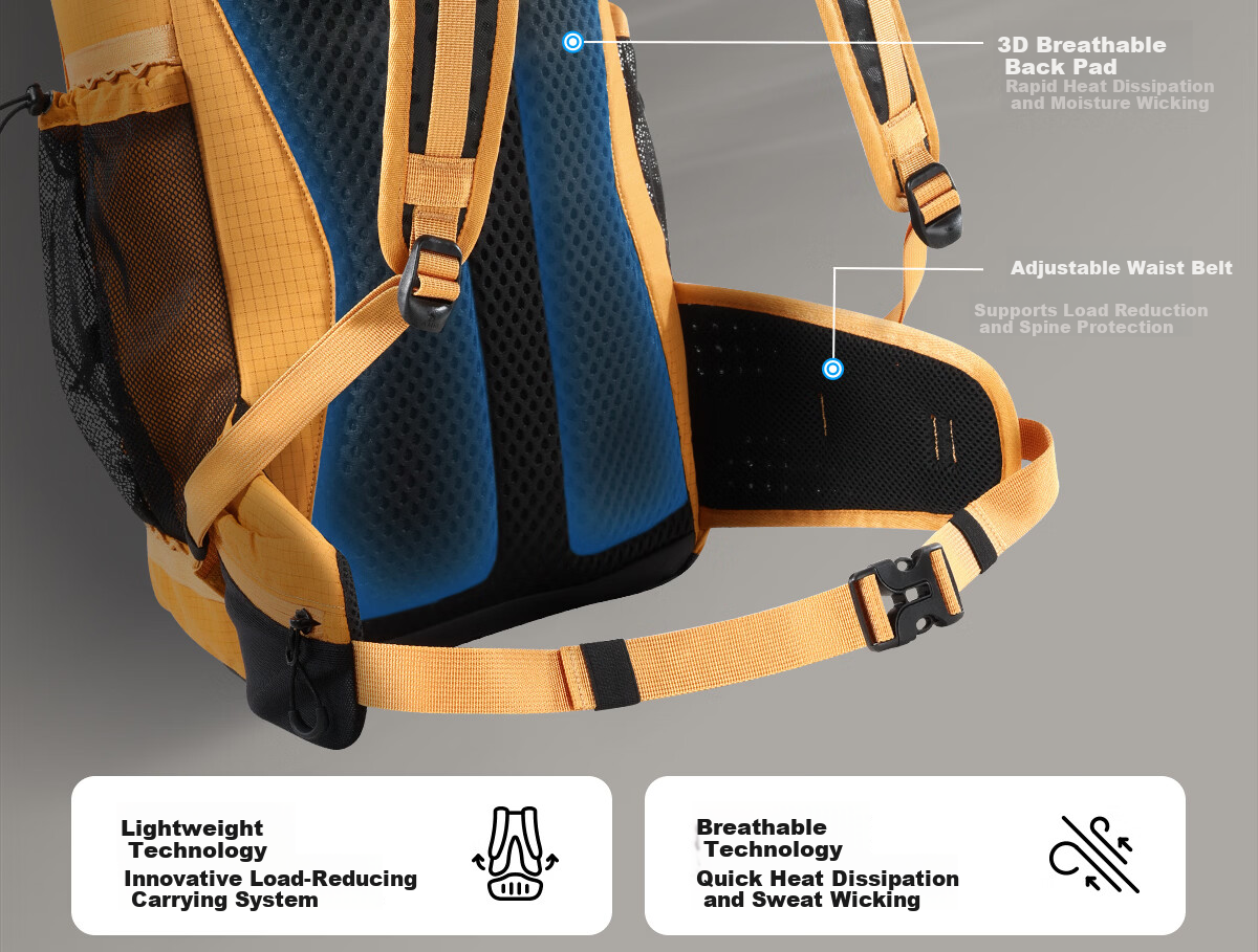 CAMEL Outdoor Professional Mountaineering Backpack Large Capacity Travel Hiking Backpack Unisex Double Shoulder Bag 576BB37026 17