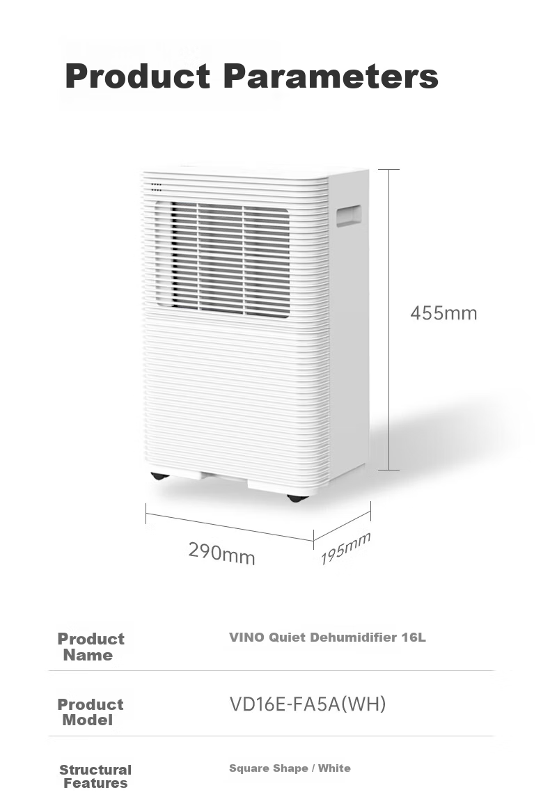 VINO Dehumidifier 16L/Day 32㎡ WiFi Connected Quiet Clothes Drying VD16E-FA5A(WH) 16