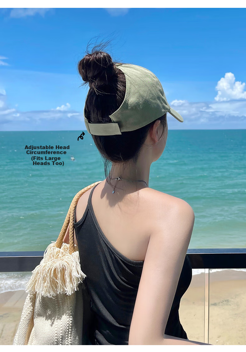 RED DRAGONFLY Women's Summer Sun Protection Breathable Open-Top Baseball Cap Korean Fashion Trendy Versatile Visor Hat 2