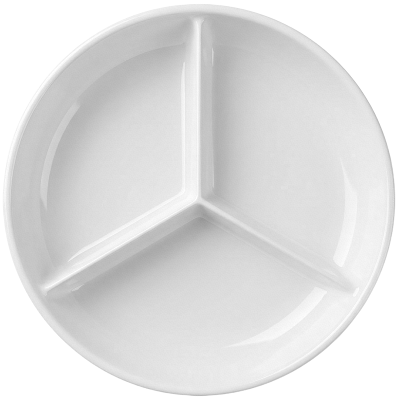 Youlaifu Ceramic Steamer Plate Round Three-Compartment Baby Food Steaming Bowl for Rice Cooker Steamer Basket