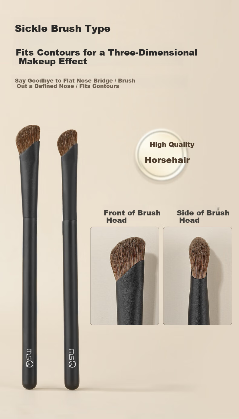 MSQ Starry Small Sickle Nose Contour Brush Nose Wing Blending Shading Brush Animal Hair Horse Hair Natural 3D Makeup Effect 1