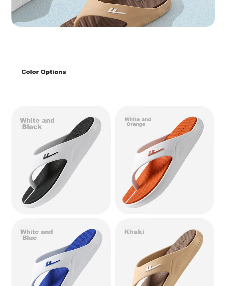 Warrior Official Summer 2026 Outdoor Cushioned Flip Flops for Men, White and Black, Size 38-39 3