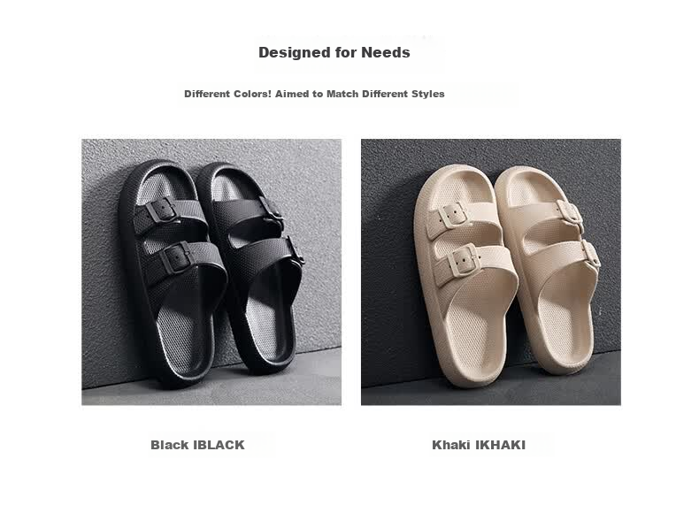 GUOLUOFEI Summer Men's Outdoor Thick Sole Slip-On Anti-Slip Beach Sandals Black Size 42-43 2