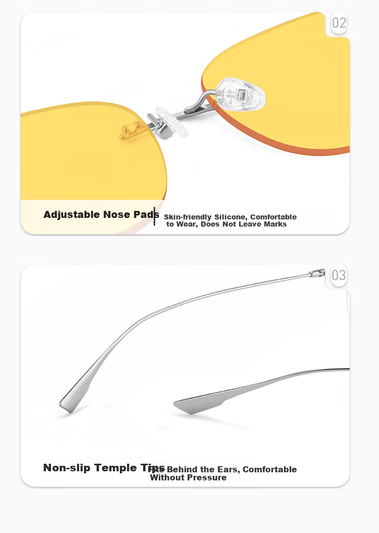 CAPONI Night Vision Polarized Photochromic Sunglasses for Men And Women, Day And Night Use, Frameless Driving Glasses, Anti-Glare And Anti-Blinding 14