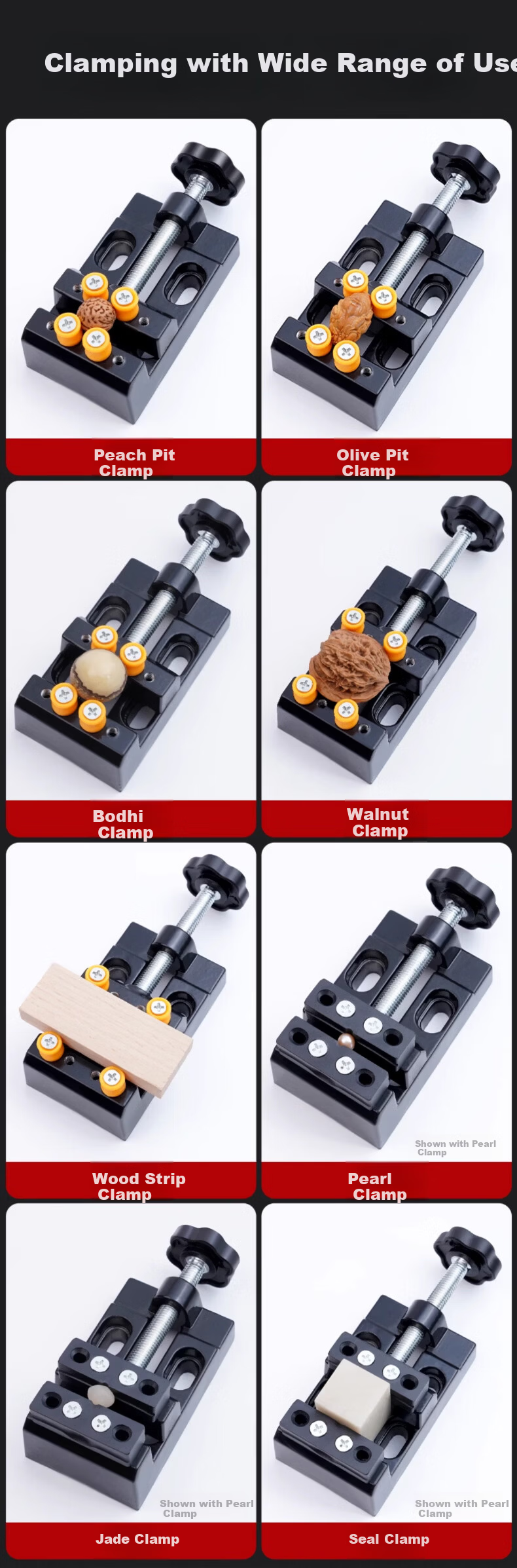 Bohuida Mini Small Bench Vise Clamp Small Flat Mouth Pliers Bead Walnut Holding Tool for Wood Carving Drill Press 3