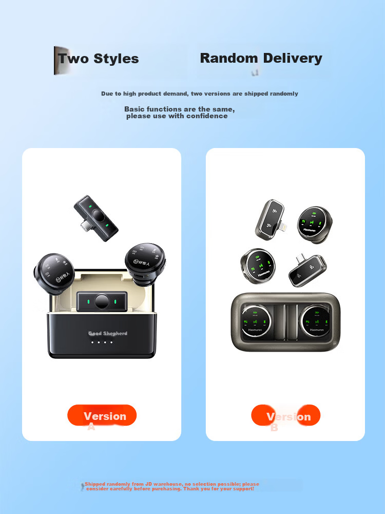 Good Shepherd Wireless Lavalier Microphone Live Streaming Audio Equipment TikTok Host Recording Video Mobile Phone Outdoor Noise-Canceling Professional Button Ear Mic Computer Microphone One-to-Two Un 18