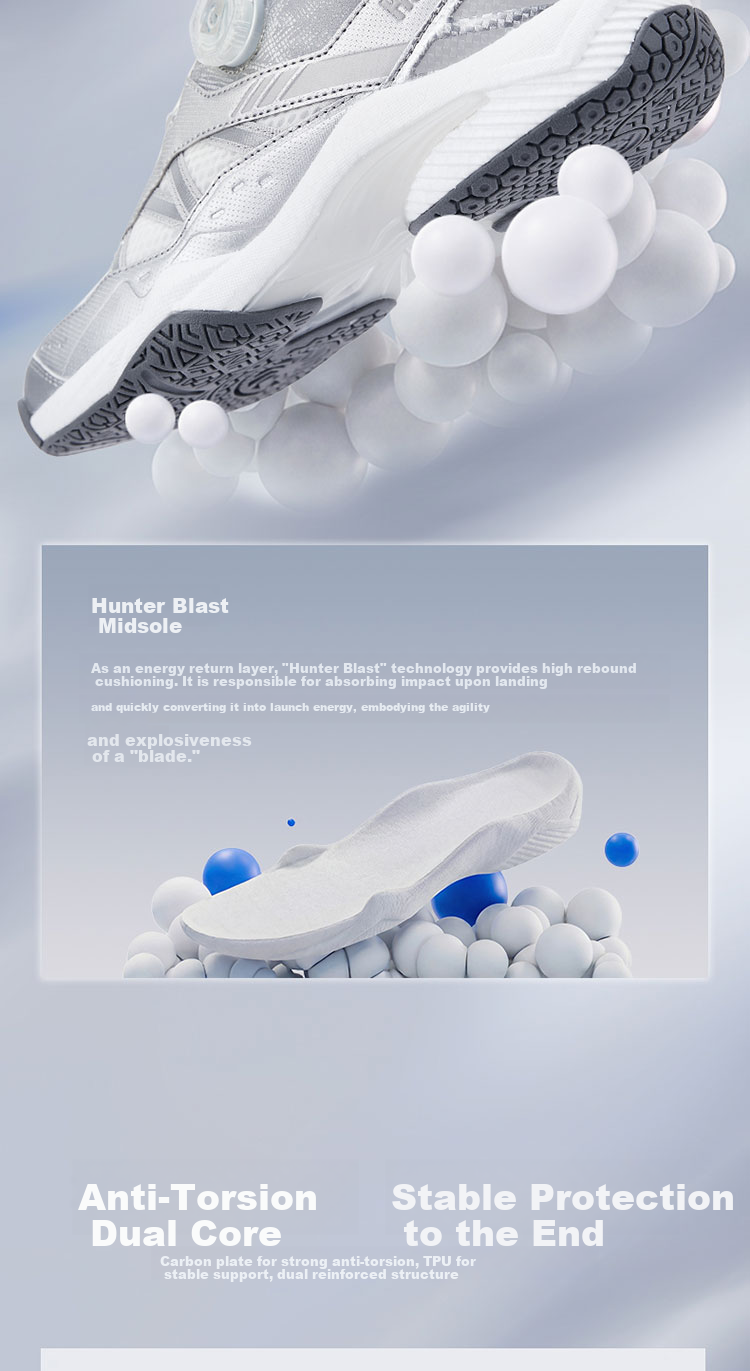 KUMPOO Badminton Shoes, Yinren D68, Unisex, Shock-Absorbing, Non-Slip, Breathable, Xunfeng Button Sneakers, Silver, Size 40 2