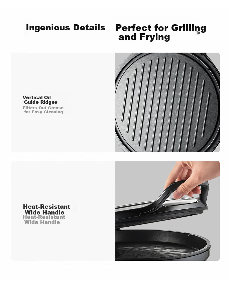 Joyoung Electric Griddle Sandwich Maker Breakfast Machine, 36mm Deep Baking Tray, Zero Fluorine Titanium Ceramic Ultra-Wear Resistant Low-Oil, Detachable Lower Plate, Vortex Heating High-Power Pancake Cooker GK732 17