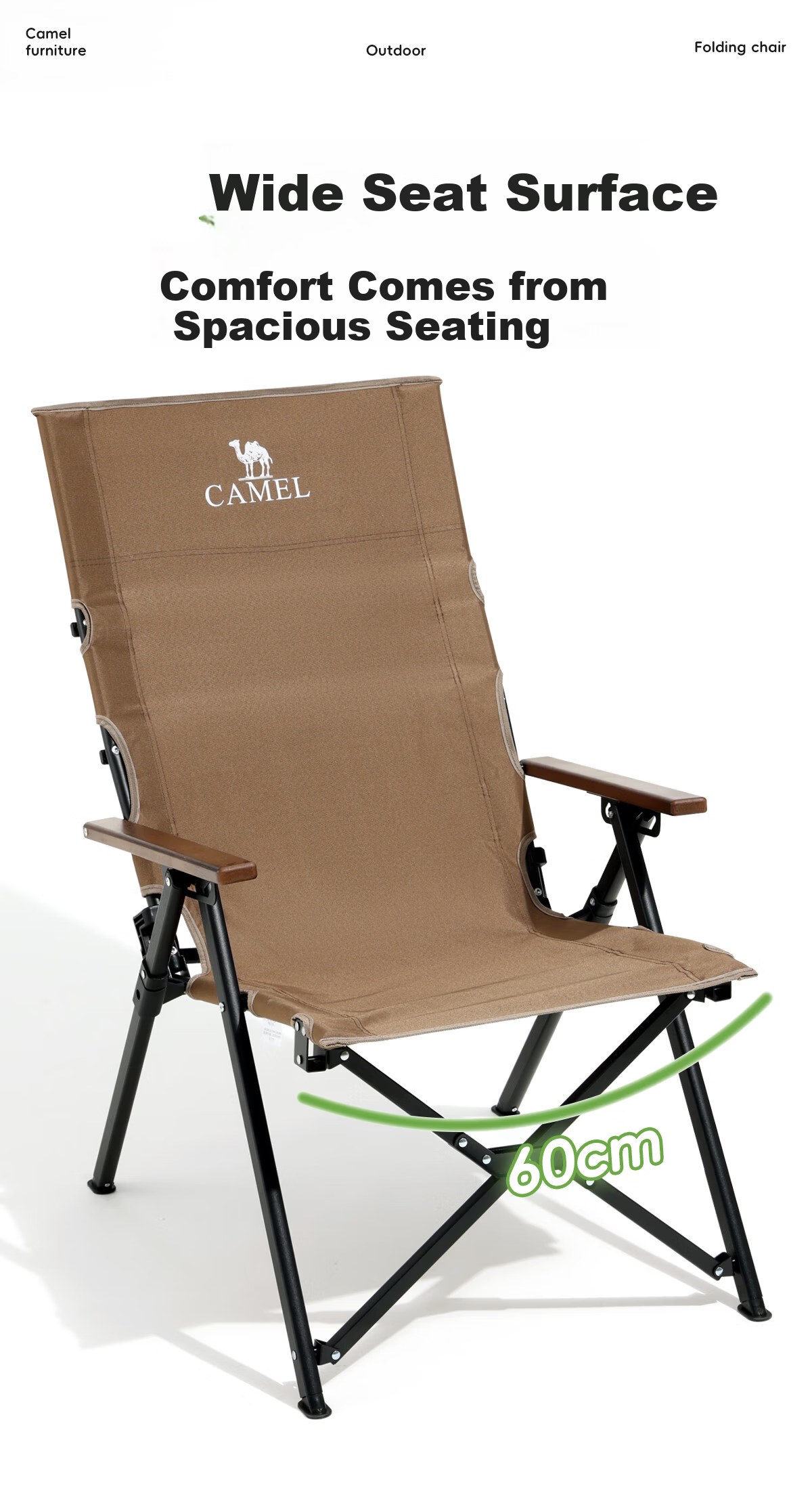 CAMEL Adjustable Folding Outdoor Recliner Portable Camping Chair Nap Chair Dual-Use Leisure Seat N75CH21050 2