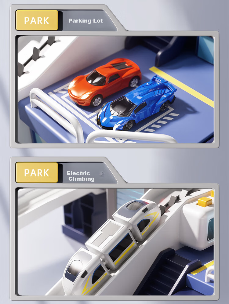 AoZhiJia Children's Toy 3-6 Years Boys June 1st Gift Track Car Educational Electric Train Adventure Parking Lot 7