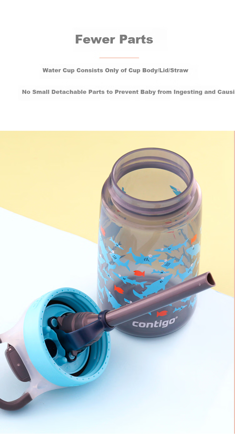 Contigo Kids Straw Plastic Water Bottle Cute Bear 420ml (Vent Button) HBC-GIZ267VP 8