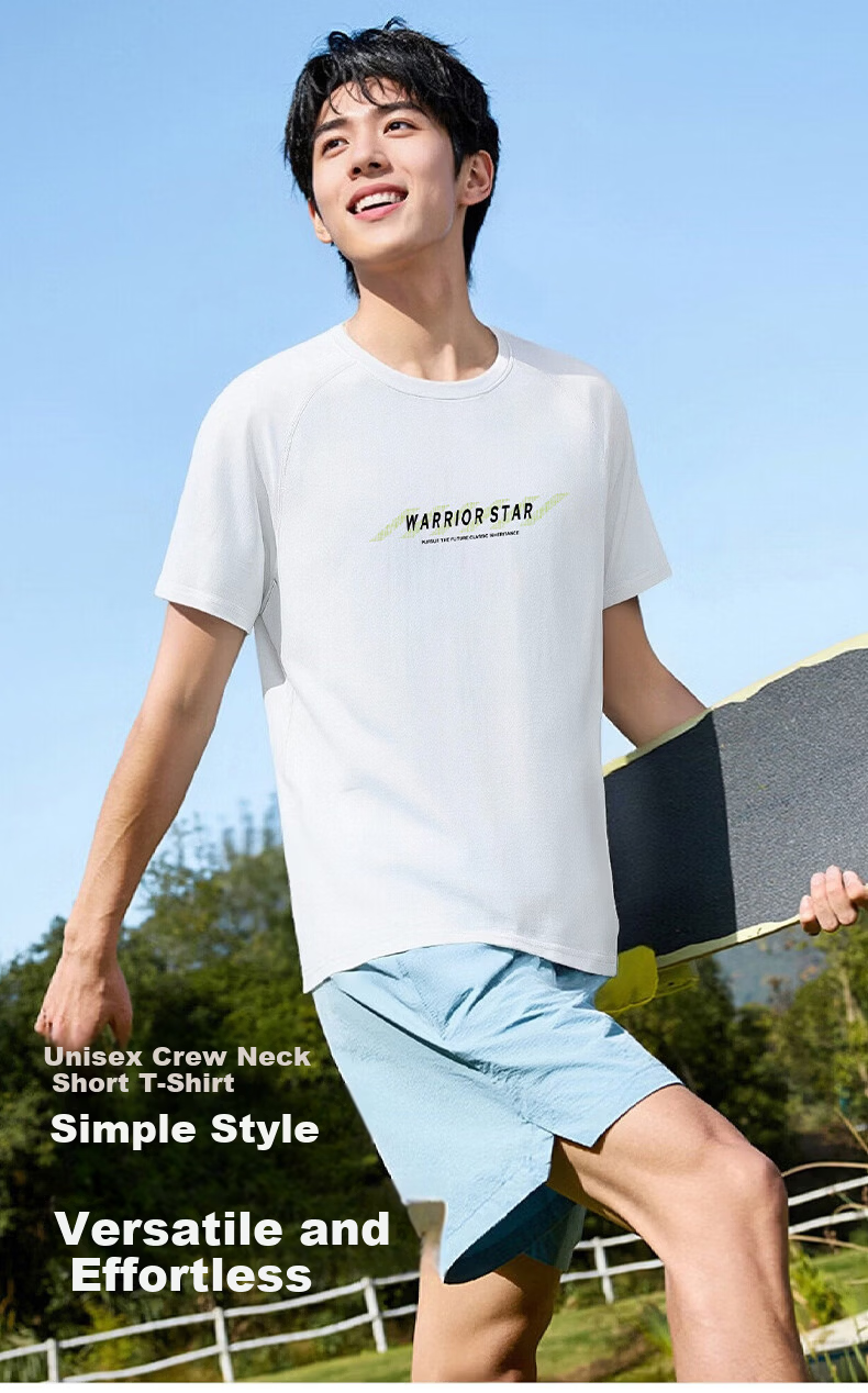 Warrior Men's Cotton Feel Casual Short Sleeve T-Shirt Loose Fit Crew Neck Sports Fitness Summer Top 1